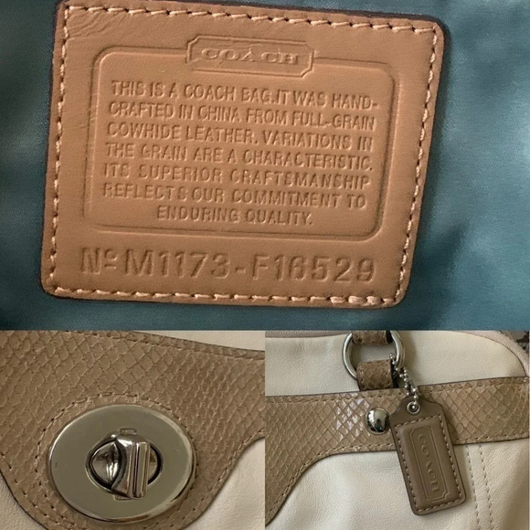 GREAT condition - Coach Penelope Ivory/brown Leather Satchel/shoulder Tote - Picture 14 of 15